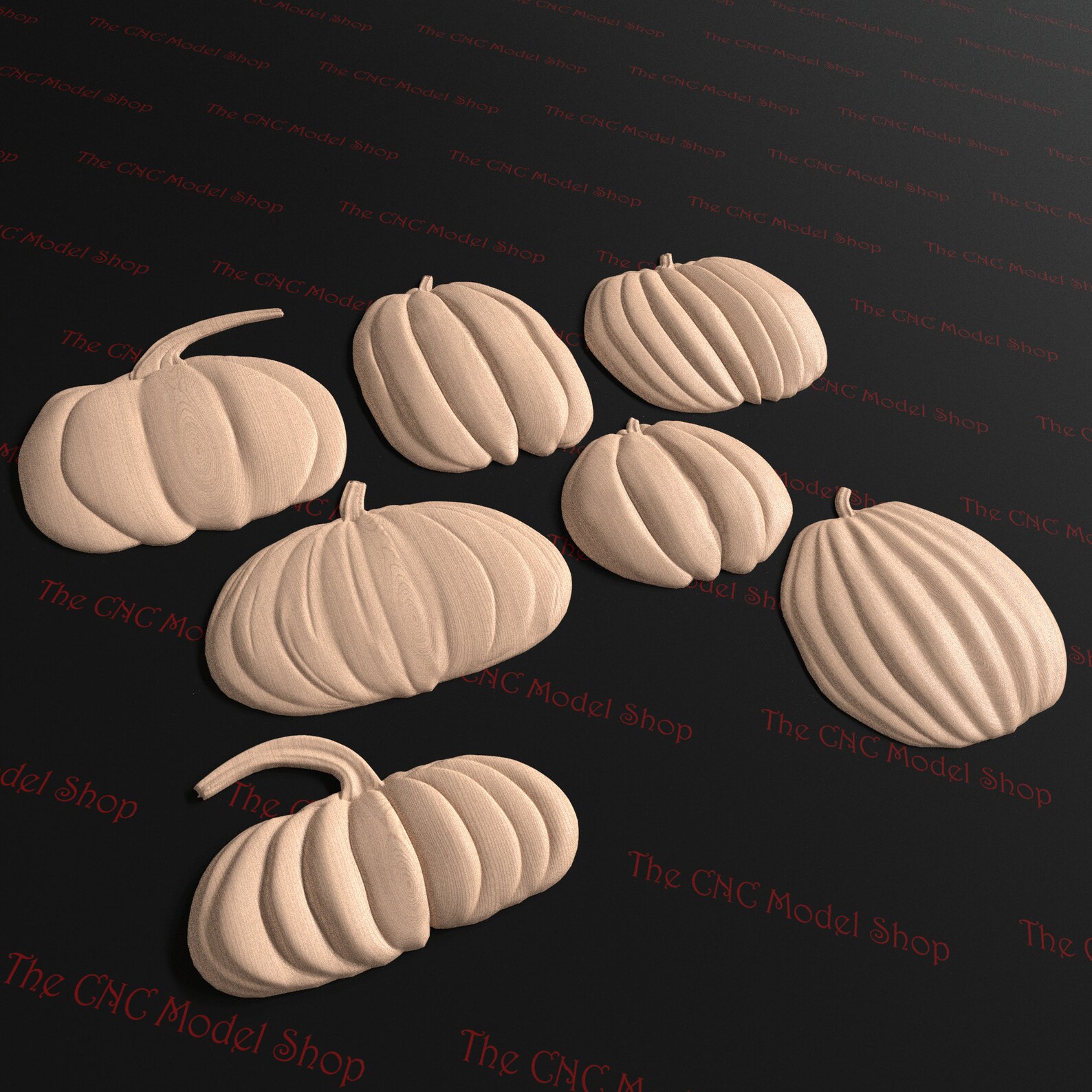 3D Relief STL File, Fall Pumpkin Pack 1 for CNC Router Carving - Etsy