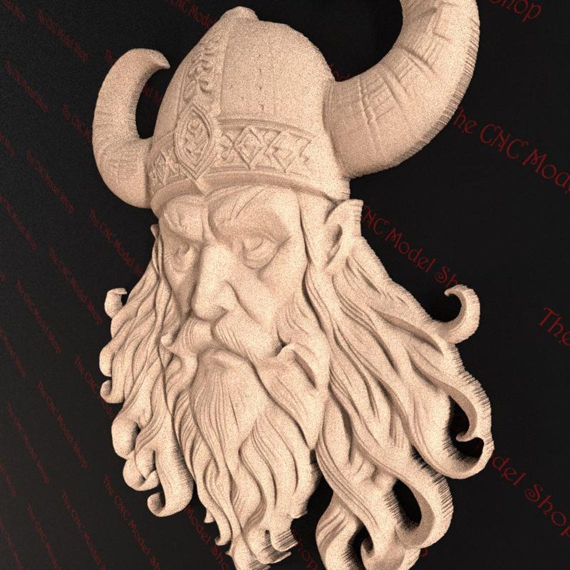 Viking Warrior Head 3D Relief STL File for CNC Router Carving or 3D ...