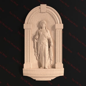 2 Stück, 3D Relief STL Digitale Datei der Göttin der Hoffnung für CNC-Schnitzerei
