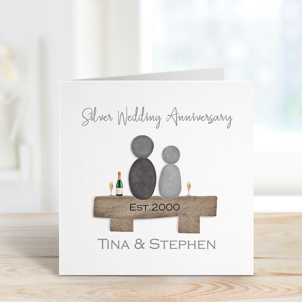 Silver Wedding Anniversary Card - Etsy UK