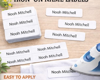 Iron on Labels, Iron on Name Labels, Clothes Labels, Iron on Tags. Uniform labels - Personalised
