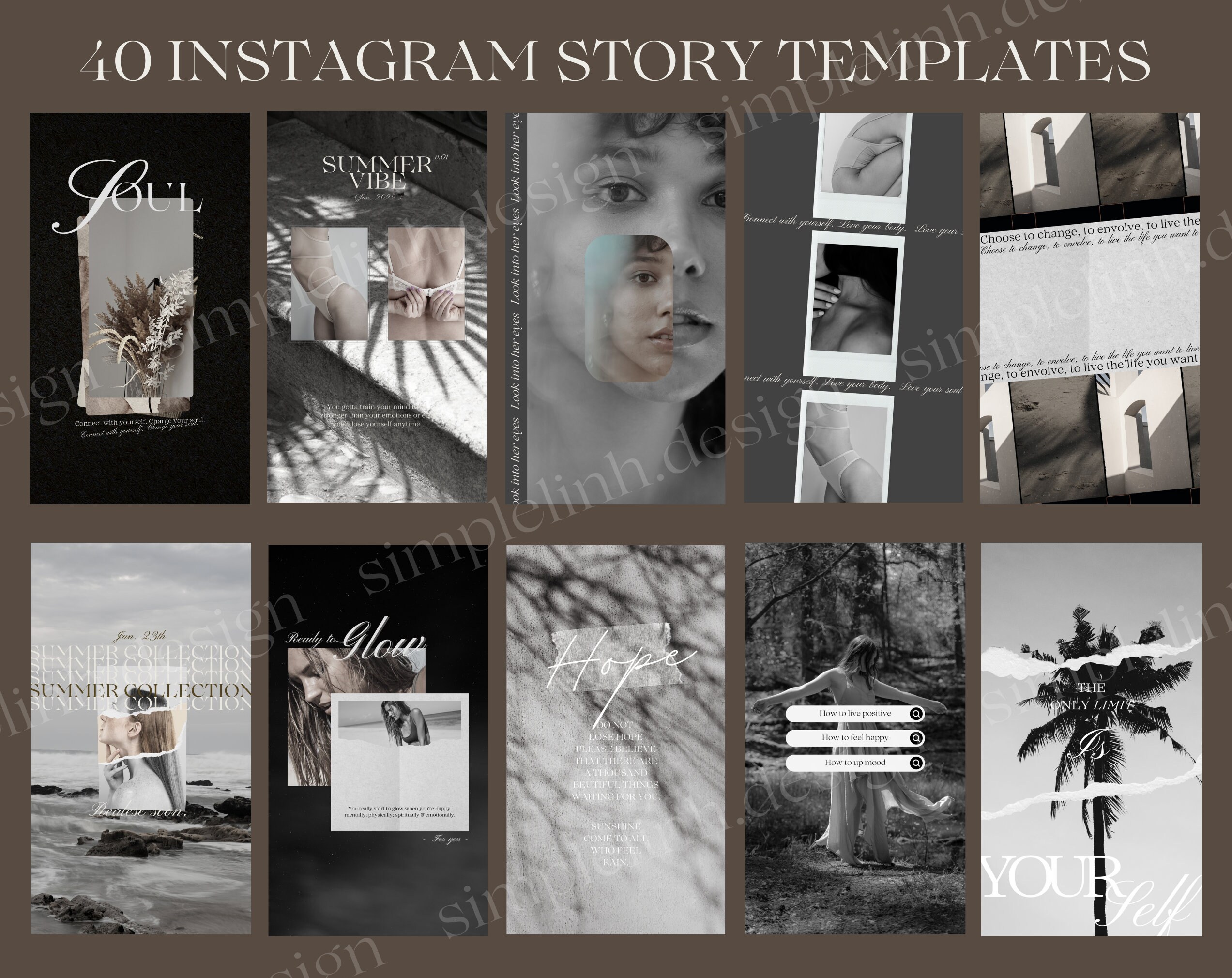 40 Modern Instagram Story Templates for Canva IG Stories Editable in ...