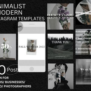 40 Minimalist & Modern Instagram Post Templates I Canva instagram Template I Minimal Instagram Post Template, Social media template Canva