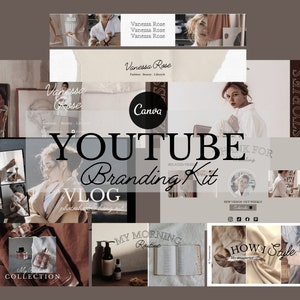 Editable YouTube Branding Kit , Youtube Banner Art, Animated Intro End slate Template, YouTube Thumbnail Template, Editable Canva Templates