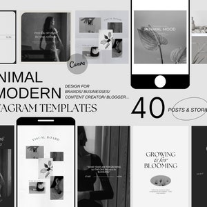 40 Modern| Minimalist Instagram Post template| Canva instagram Template | Minimal instagram Story Template | Social media Template Canva