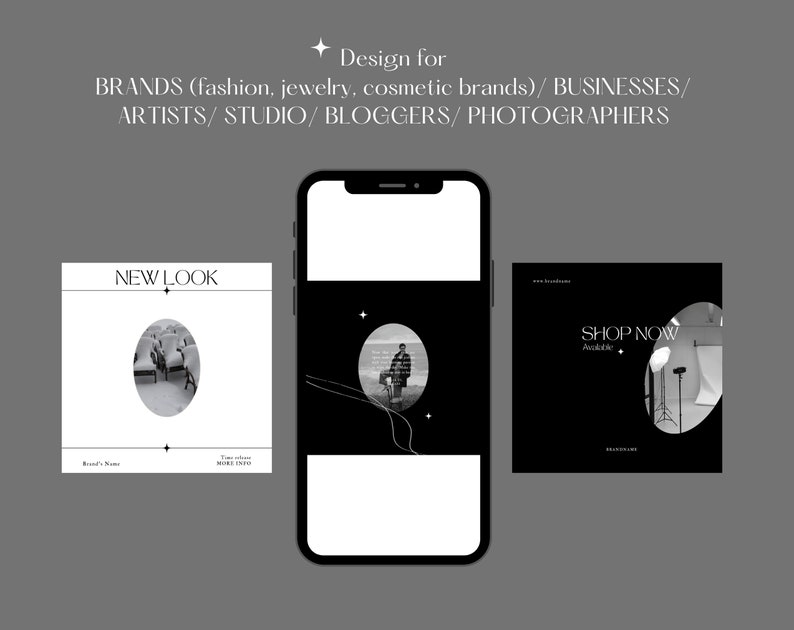 20 Black Moderni Dark Instagram Post Template Canva| Minimalist ...