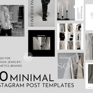 30 Minimalist & Modern Instagram Post Templates I Canva instagram Template I Minimal Instagram Post Template, Social media template Canva