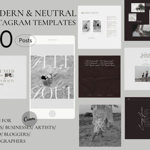 30 Modern Instagram Post Templates, Minimal Post Instagram Template for Business, Engagement Post IG templates, Social media template Canva
