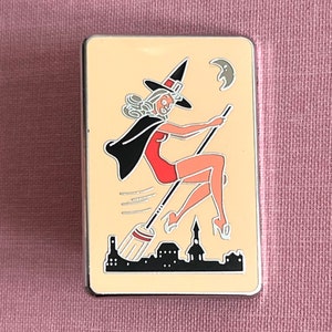 Vintage Witch Enamel Pin, 1950s Witch, Vintage Halloween Pin, Vintage ...