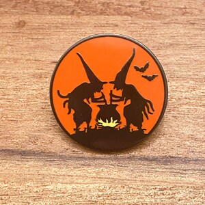 Vintage Witches pin, vintage inspired Halloween pin, Halloween pin, witch pin, enamel pin