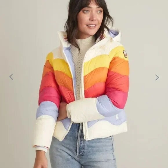 Women's Colorful Festival Jacket - Rainbow Stripe Pixie Hoodie (Handmade Cotton)