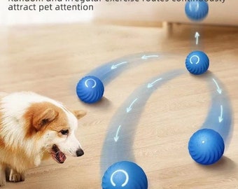 Pelota electrónica para perros en movimiento: juguete interactivo para mascotas con carga USB, que rueda y rebota para atraer la diversión del cachorro