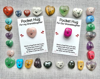 Pocket Hug Crystal for my Granddaughter, Gift and card for our Granddaughter, Crystal letterbox gift, Miss you present, Thinking of you gift