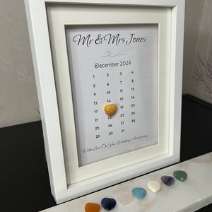 Personalised Wedding Anniversary Gift, Golden, Silver, Ruby, 1st Wedding Anniversary Present, Keepsake For Bride and Groom, Crystal Heart