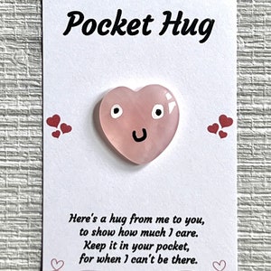 Coeur câlin de poche en cristal, cadeau boîte aux lettres pour la Saint-Valentin, fête des mères, cadeau vous me manquez, je vous aime, je pense à vous, merci cadeau en cristal