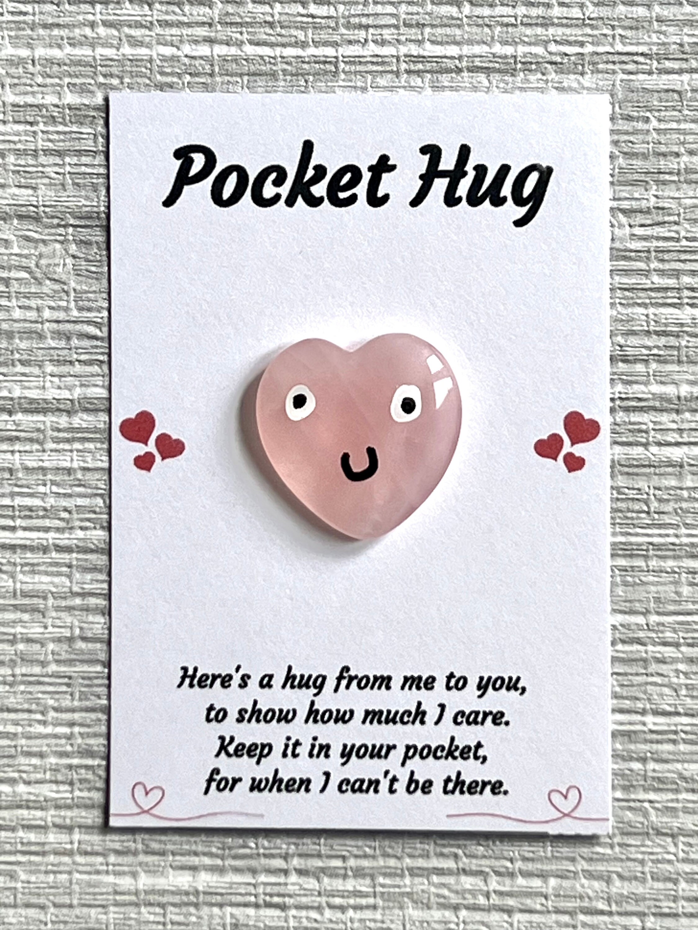 Crystal pocket hug heart, Valentine’s letterbox gift, Mother’s Day, I miss you gift, love you, thinking of you, thank you Crystal gift