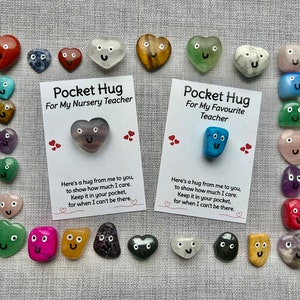 Pocket Hug Crystal pour professeur, cadeau et carte pour l'institutrice préférée, cadeau boîte aux lettres pour mon travailleur clé, cadeau de départ de fin d'année.