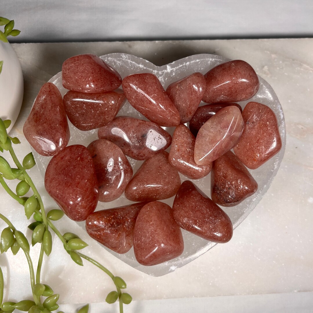 Raspberry Aventurine Tumblestones Strawberry Red Aventurine Etsy