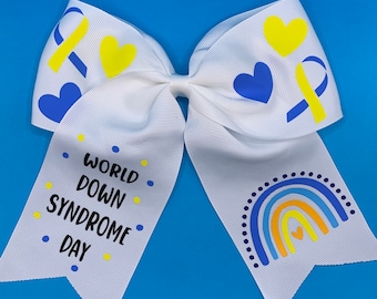 Down Syndrome Awareness Hair Bow/ Down Syndrome Awareness Day Gear / World Down Syndrome Awareness Day/Down Syndrome Sister Brother Family