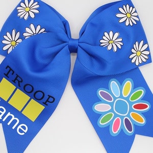 Girl Scout Daisy Large Hair Bow / Girl Scouts Outfit Gear / Daisy Girl Scout Gifts / Custom Girl Scout Daisy Accessory / Custom Hair Bow