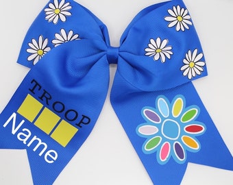 Girl Scout Daisy Large Hair Bow / Girl Scouts Outfit Gear / Daisy Girl Scout Gifts / Custom Girl Scout Daisy Accessory / Custom Hair Bow