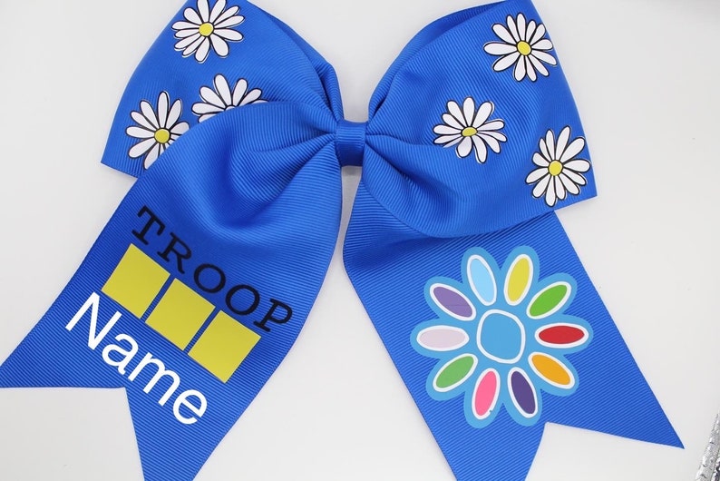 Girl Scout Daisy Large Hair Bow / Girl Scouts Outfit Gear / Daisy Girl Scout Gifts / Custom Girl Scout Daisy Accessory / Custom Hair Bow image 1