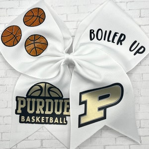 Purdue University Basketball College Team Hair Bow/ Personalized College Gifts/ March Madness Game Day Outfit/ Purdue Boilermakers