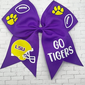 Louisiana State University Team Hair Bow/ LSU College Team/Personalized College Gifts/ LSU Game Day/ LSU Tigers Accessories/ Tigers Football