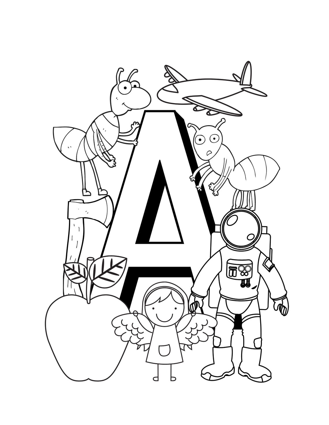 Alphabet Coloring Book A-Z | Etsy