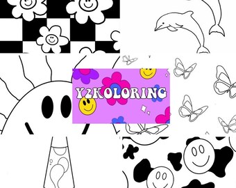Aesthetic Coloring Etsy