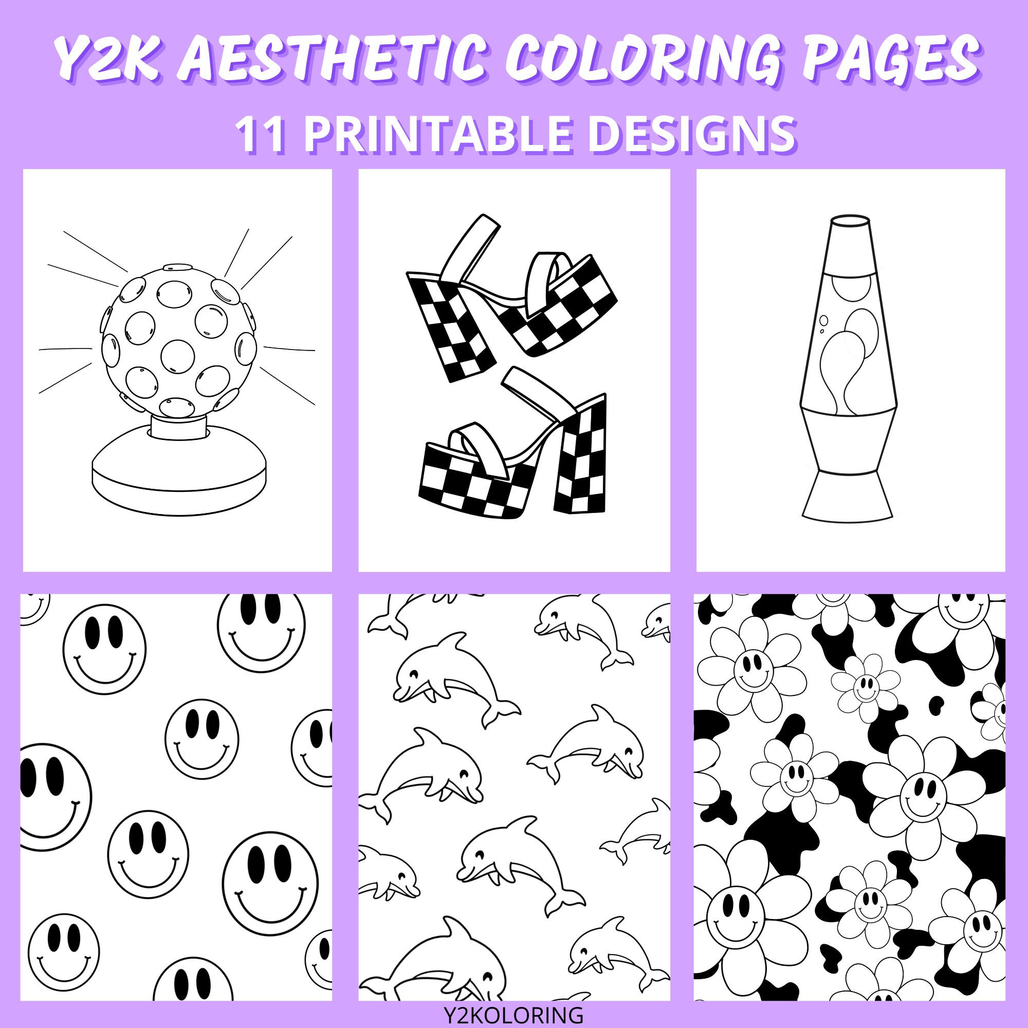 Y2K Girl Coloring Book: Y2K Coloring Book with Preppy and Aesthetic Art Coloring Book for Teens, Kids and Adults