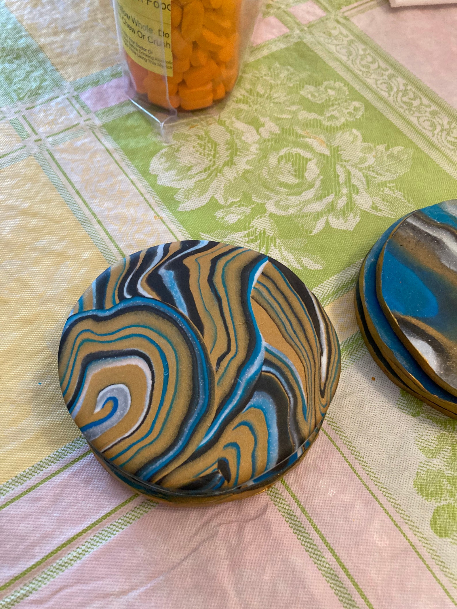 Marble polymer clay coasters for home decoration etc summer Etsy