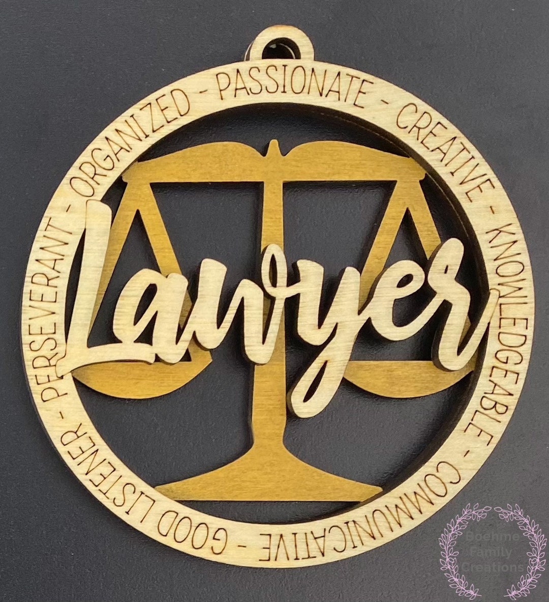 Lawyer Ornament, Gift for Attorney, Appreciation Gift, Personalized