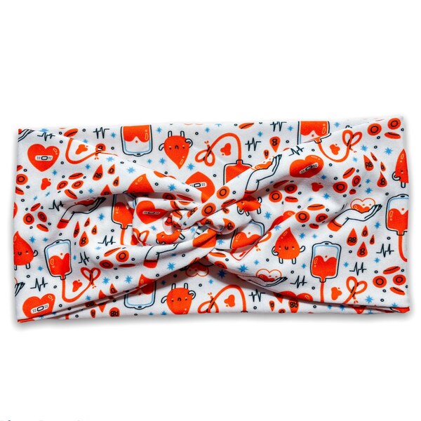 Diadema Hematológica Twist / Diadema para Mujer / Flebotomía / Moda para Flebotomistas / Diadema Médica / Donación de Sangre / Regalo para Enfermeras y Médicos