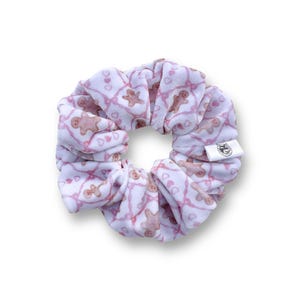 Gingerbread Cookie Love Velvet Scrunchie | 5&quot; Diameter | Christmas Scrunchies | Hair Accessory | Regular Size