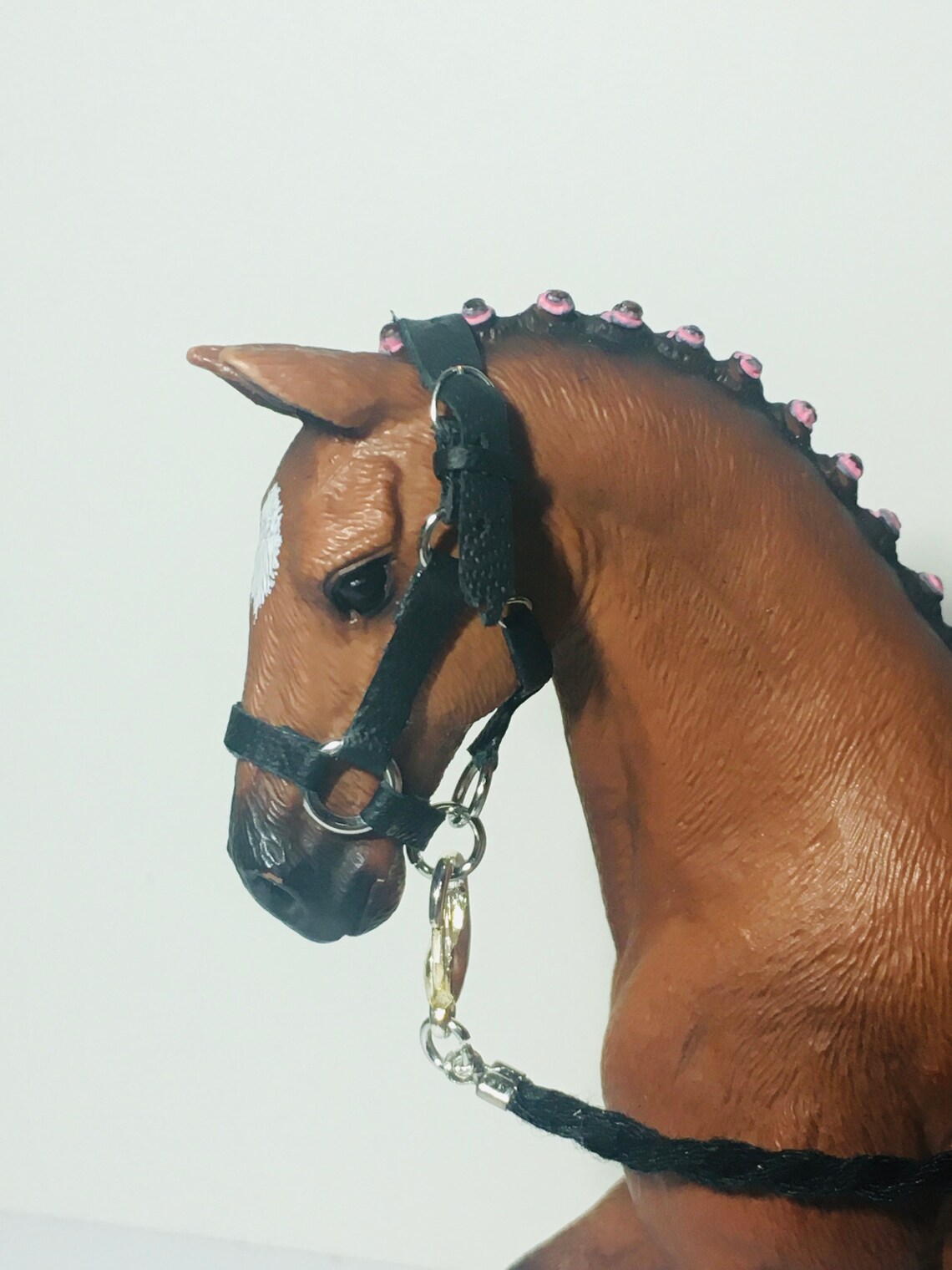 Black leather Model Horse Halter and Lead Rope Etsy