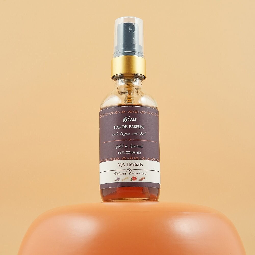 Bless Cognac Oud Cologne for Men | Notes of Tobacco, Bourbon Barrel Oakwood, Amber, Myrrh & Vanilla | Boozy Niche Winter Fragrance