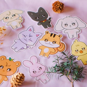 Pegatinas ateez kpop. Aniteez kawaii kpop stickers. BUJO stickers for atiny. Atiny adorable stickers for decoration