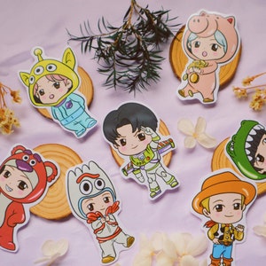 BTS pegatina dibujos animados. bangtan boys toys style design. BUJO kpop stickers for army and kpop