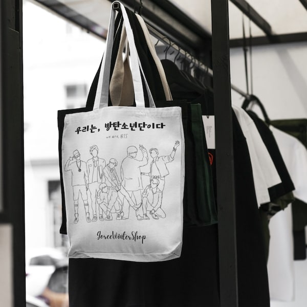 Totebags BTS pour l'armée. Bts sacs à dos faits à la main. Sacs et accessoires Bangtan Boys