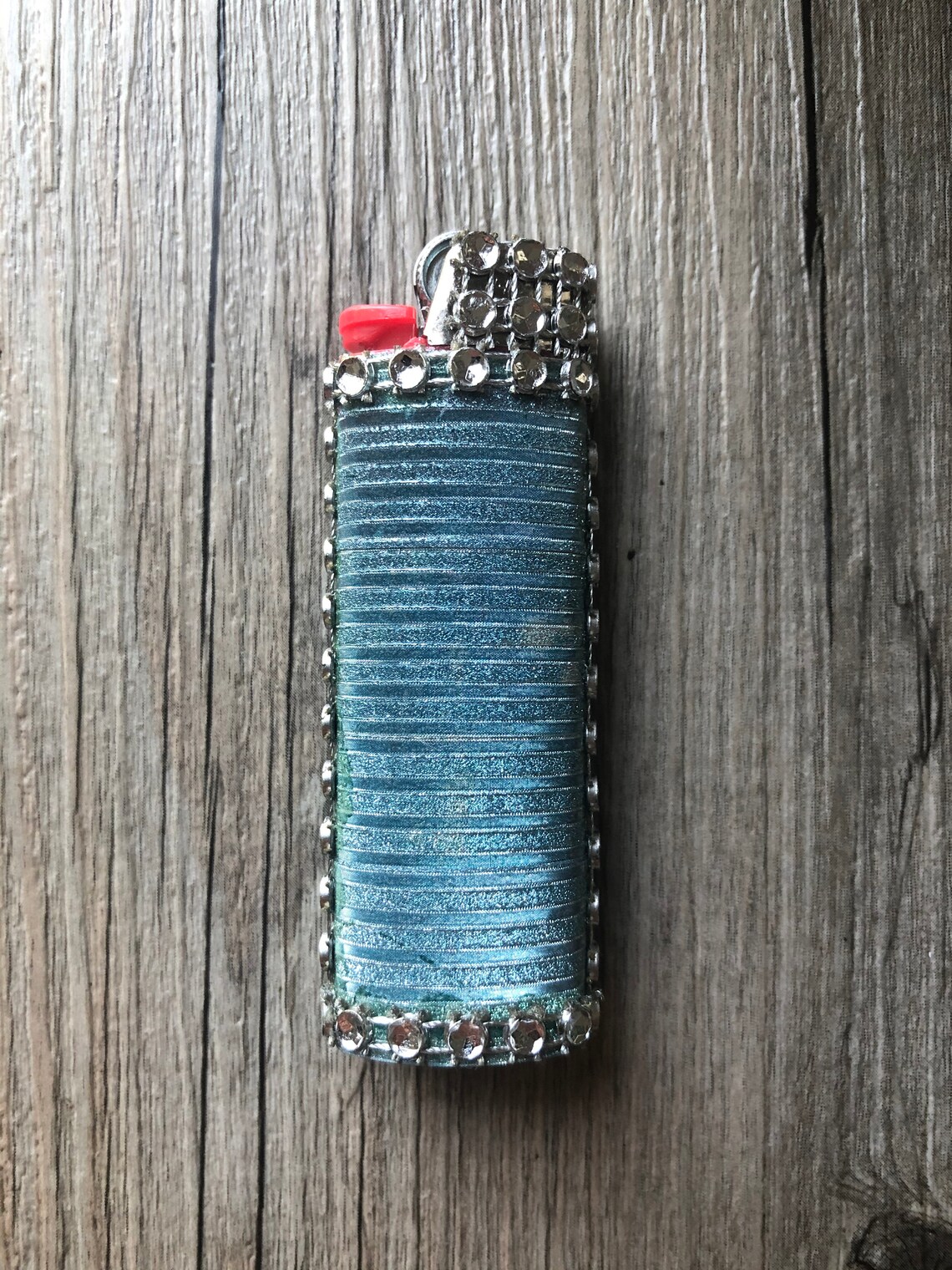 Blue Glitter Rhinestone Lighter Etsy
