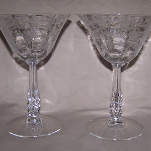 2 Cambridge Chantilty Champage/ Tall Sherbet Glasses