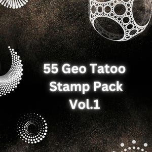 55x ジオ タトゥー スタンプ パック Vol.1| iPad |子孫を残す |地理 |スタンプ |ブラシ
