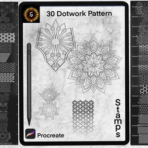 33 Dotwork Pattern Mandala Stamp iPad Procreate zdjęcie 1