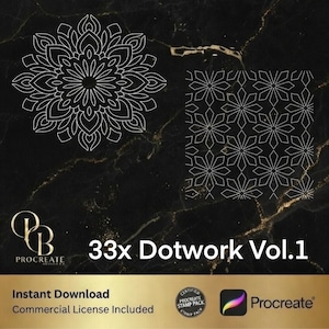 Dotwork Dream Bestseller: 33 Pattern Mandala Stamps – Procreate Tattoo Stencil – Instant Download Sensation!