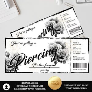 Sorprende a tus seres queridos con un vale regalo de piercing único: plantilla editable de Canva