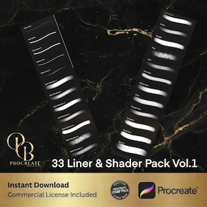 Realistic Tattoo Toolkit: 33 Liner & Shader Pack – Procreate iPad Digital – Instant Bestseller!