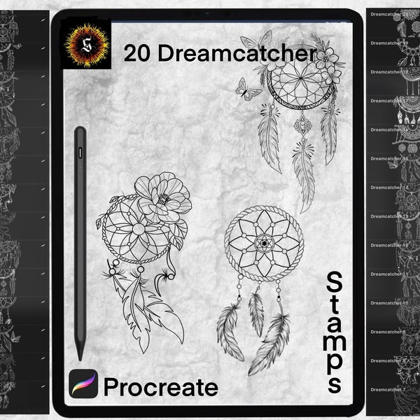 20 Dreamcatcher Stamp Pack Vol. 1| IPad | Procreate