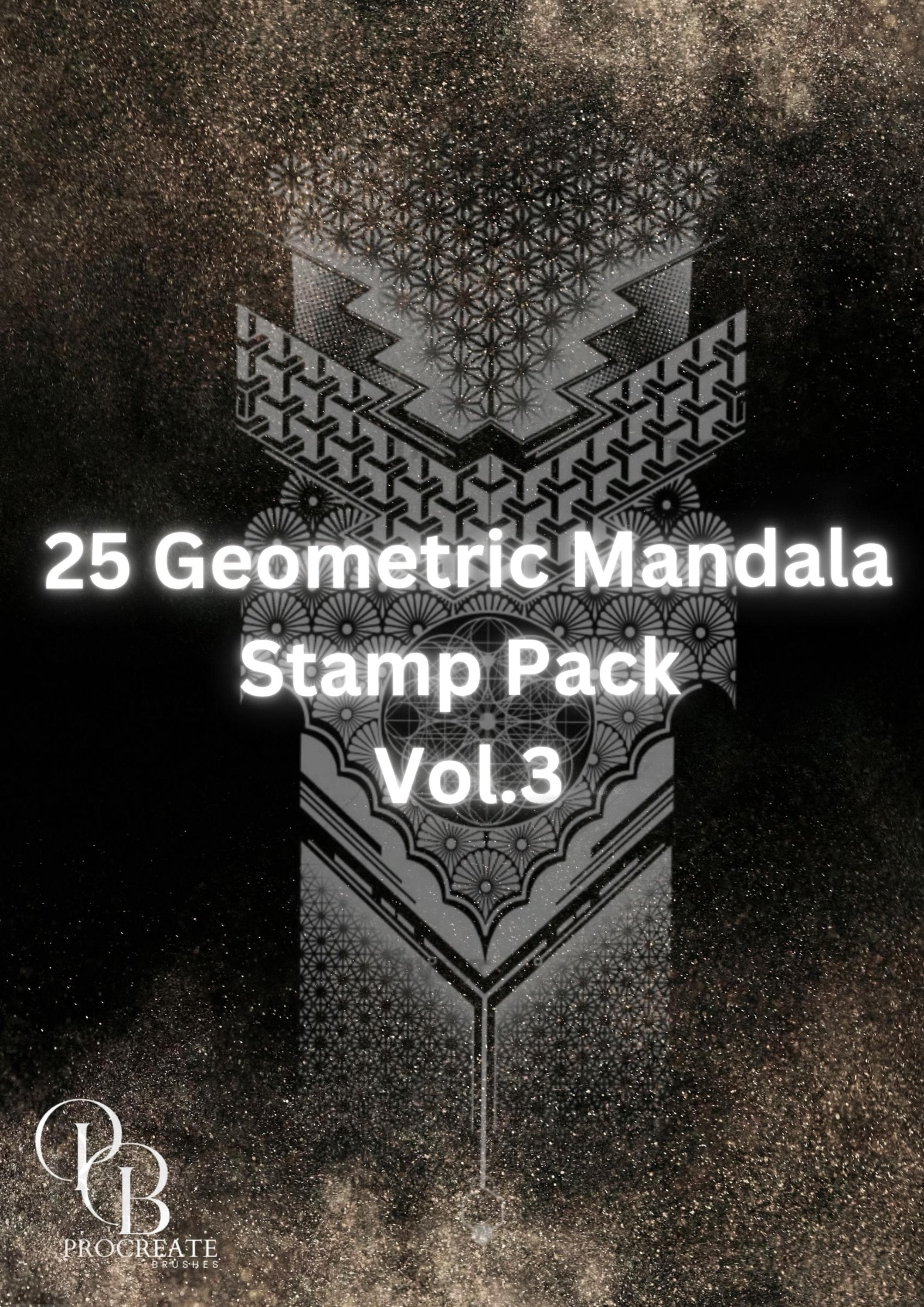 25 Geometrische Mandala Procreate Stempel Pack Vol. 3 für iPad und Apple Pencil