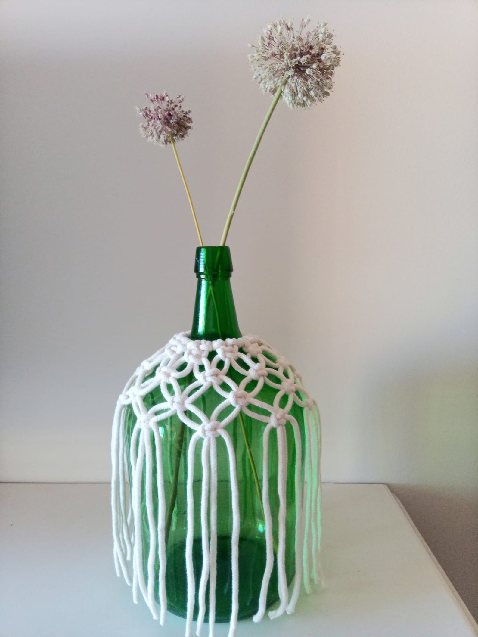Macrame cover with vase included Etsy